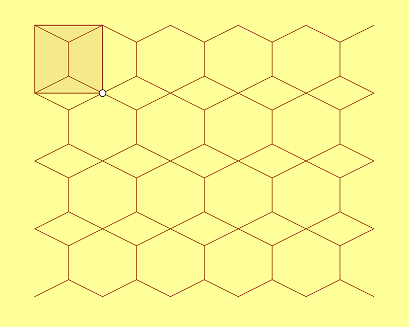 Ejemplo de mosaico formado mediante traslaciones del motivo base tipo 10