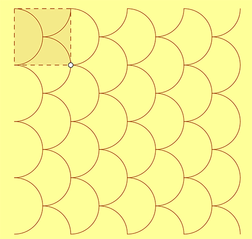 Mosaico formado mediante traslaciones del motivo base n 12