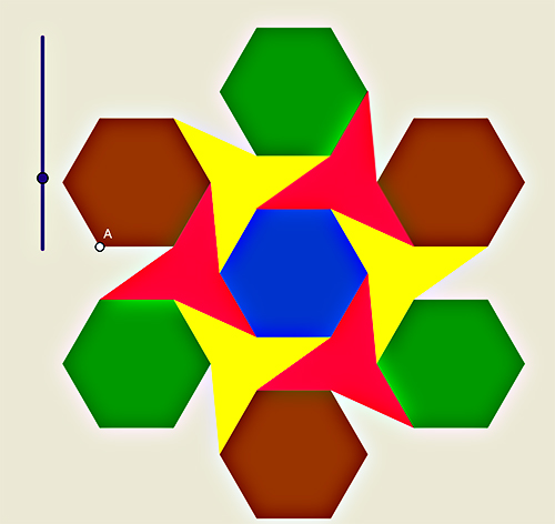 Mosaico formado por expansión en base al hexágono