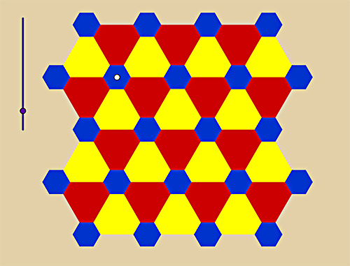 Mosaico formado cortando vértices en triángulos