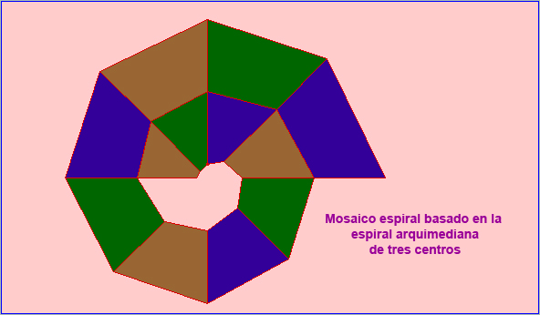 Mosaico espiral basada en la de Arquímedes