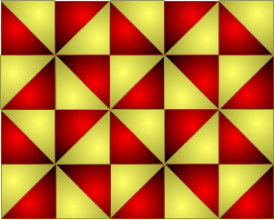 Ejemplo de mosaico del grupo de simetría p4