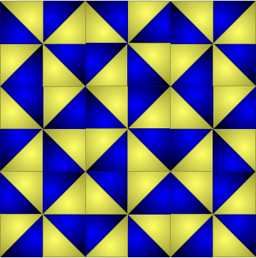 Ejemplo de mosaico del grupo de simetría p4g
