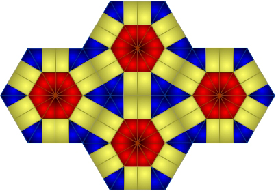 Ejemplo de mosaico del grupo de simetría p6m
