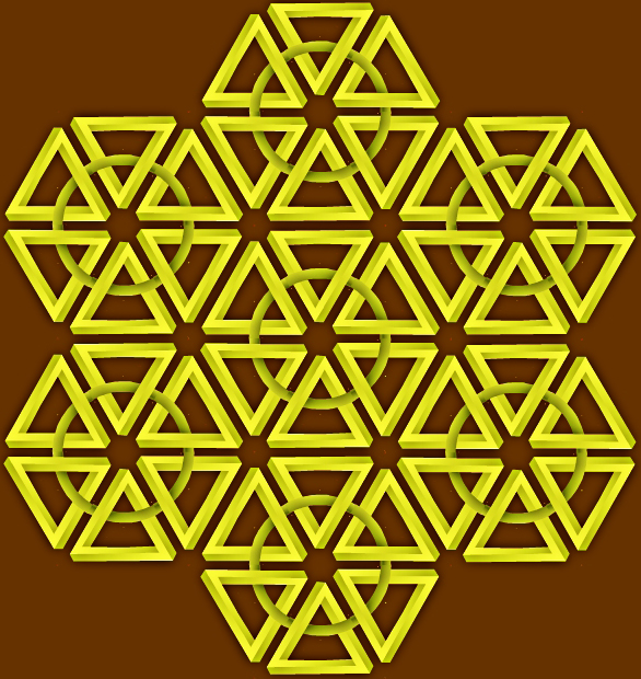 Mosaico regular a base de hexágonos