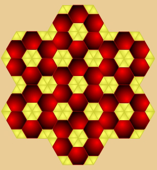 Mosaico a base de triángulos equiláteros