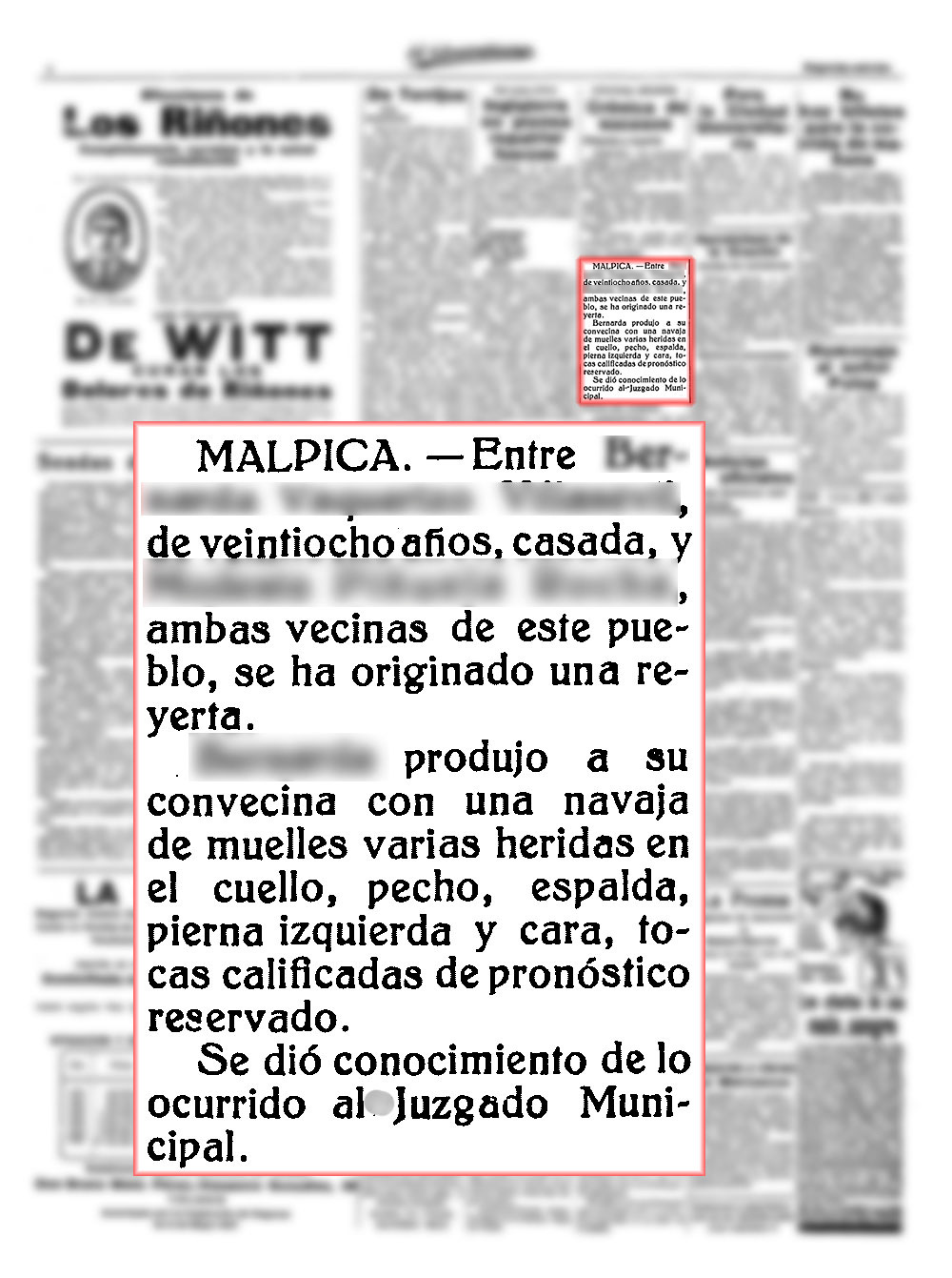 Cruz de navajas en Malpica.El Castellano-07 de 1927