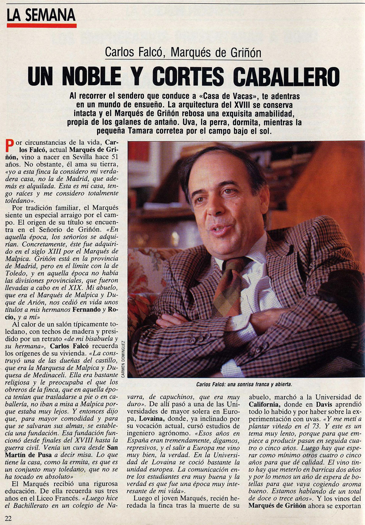 Entrevista al marqués de Griñón, Semana 05-03-1988