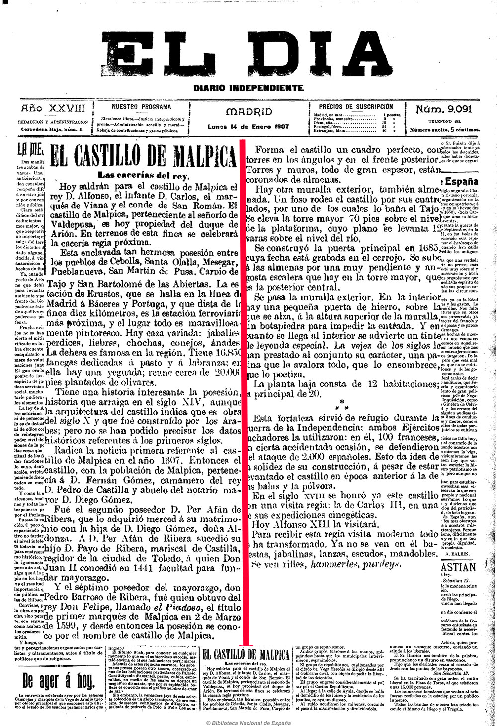Cacería regia en Malpica (1907)