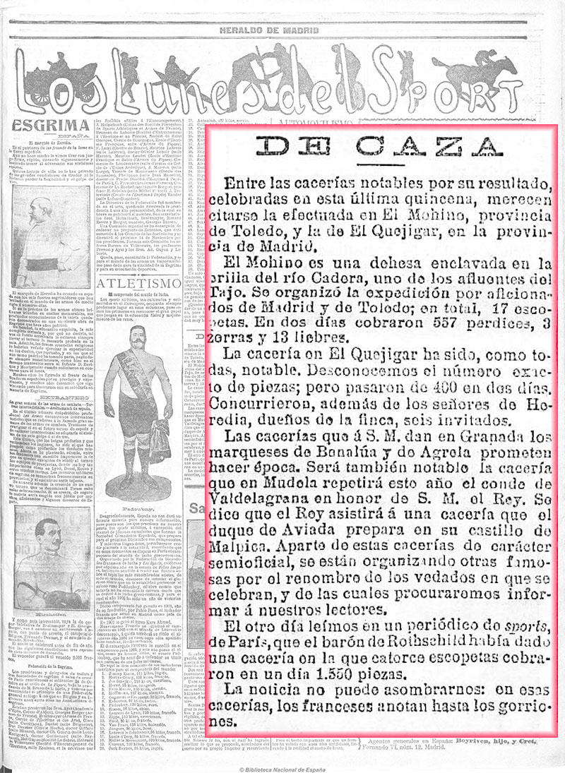 De caza. El Heraldo de Madrid_29_10_1906_página 4