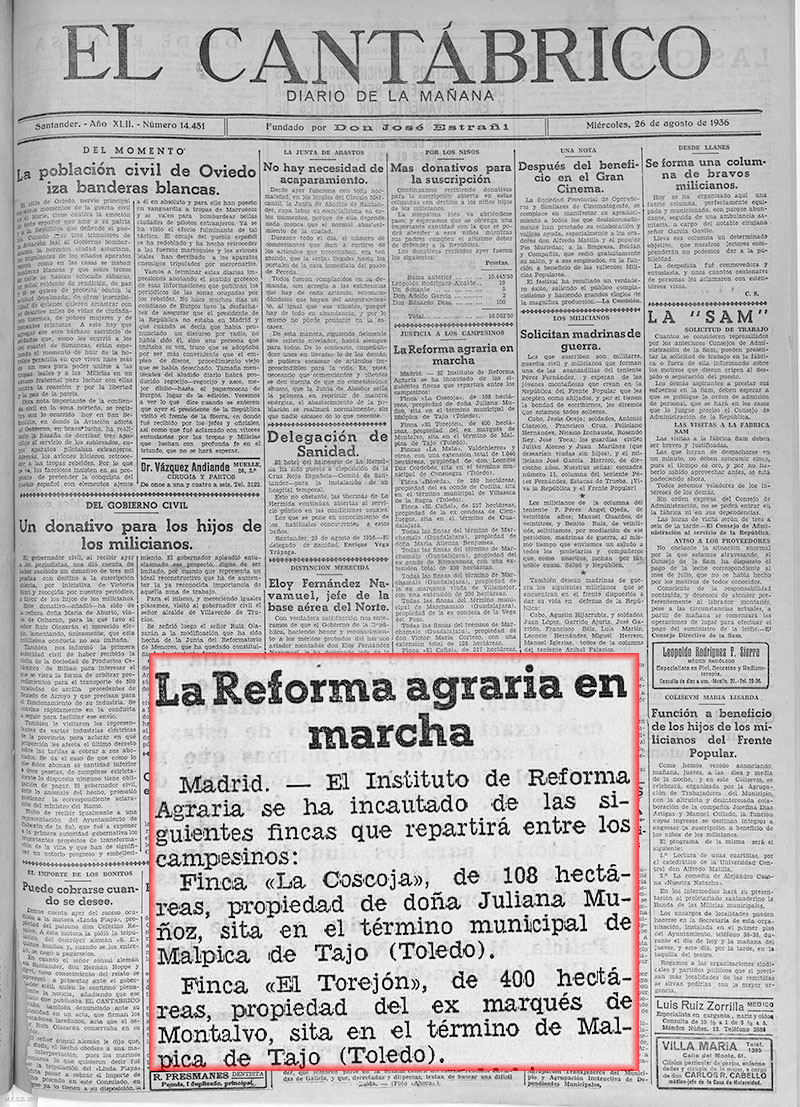 El Cantábrico diario de la mañana - 1936 agosto 28