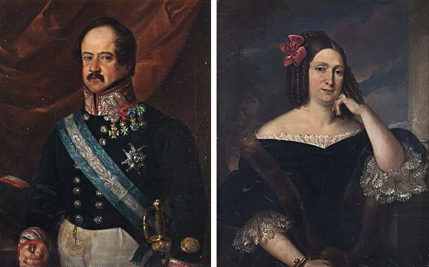 Joaquín Fernández de Córdoba marqués de Malpica y su esposa María Encarnación Álvarez de las Asturias Bohorques y Chacón, 1837(Valentín Carderera y Solano, Museo de Huesca).