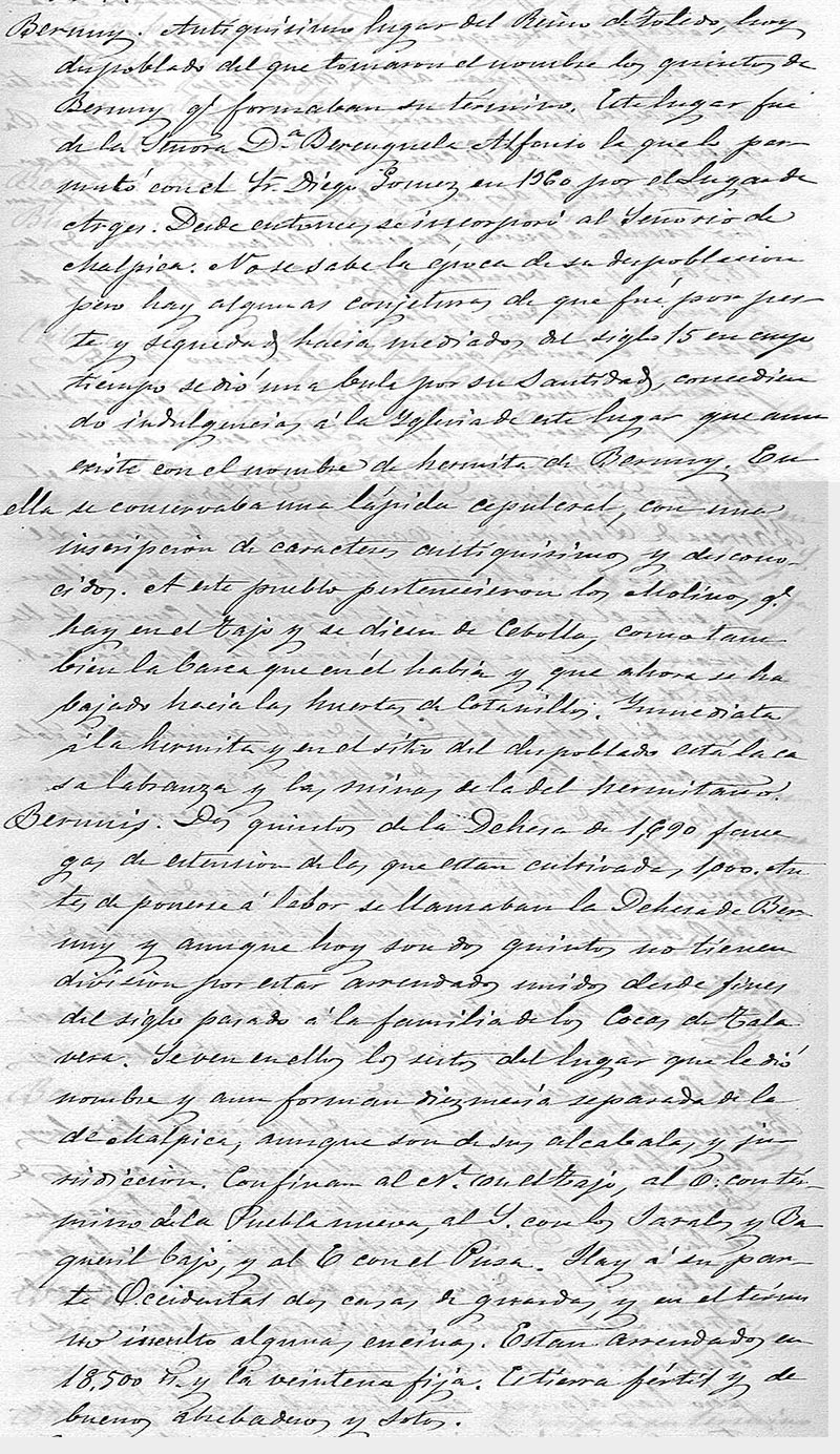 Resumen sobre Bernuy en 1825 según D. Fermín Caballero