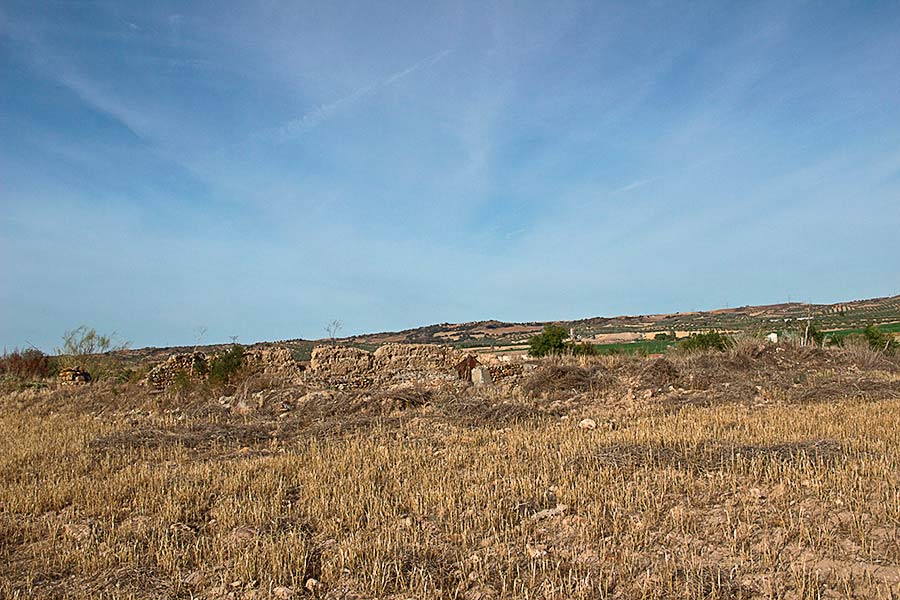 Vista a la altura de una persona de los restos arqueológicos de la villa romana de Las Tamujas en Malpica de Tajo