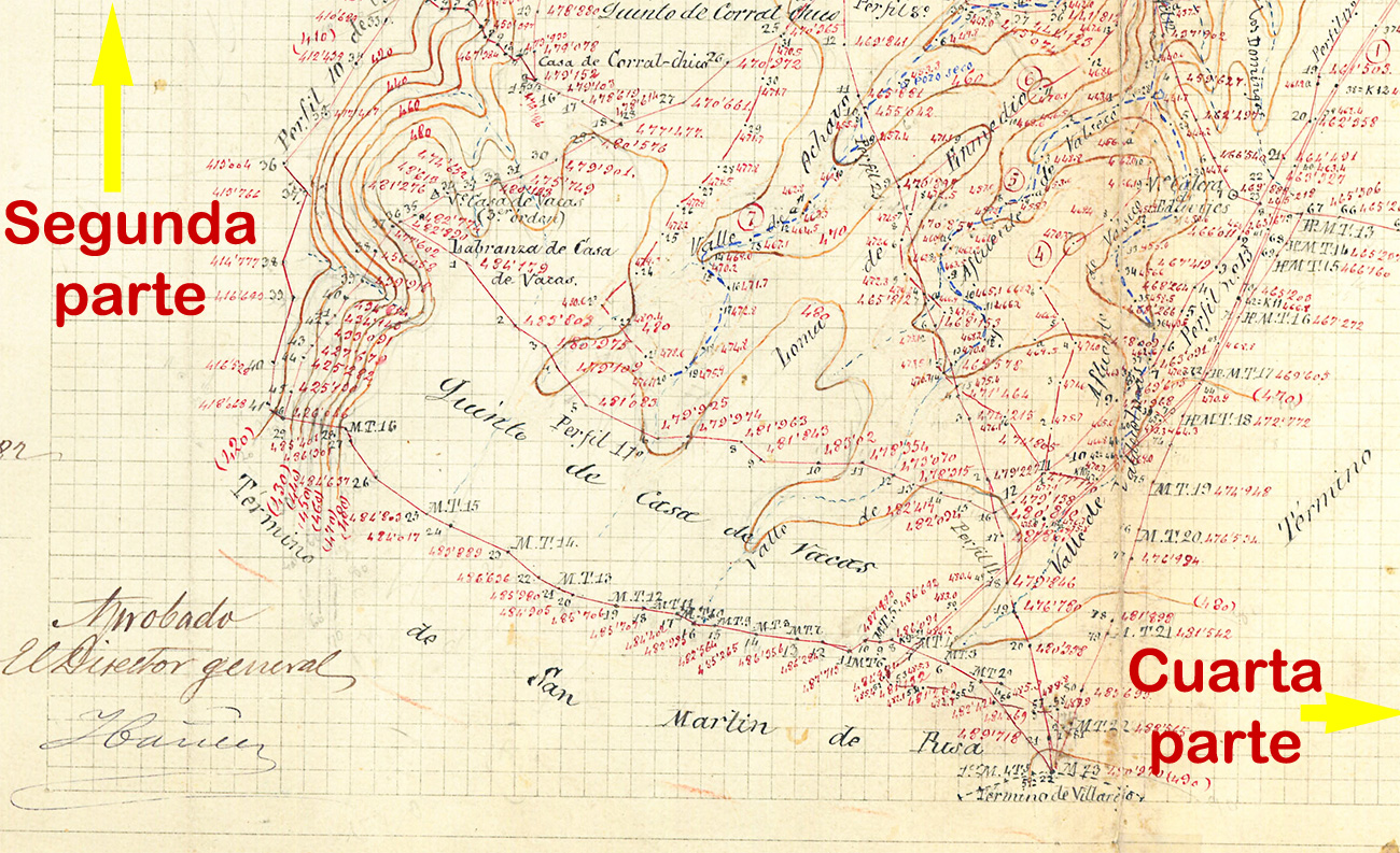 Mapa topográfico de curvas de nivel del término de Malpica realizado en noviembre de 1882, parte 3