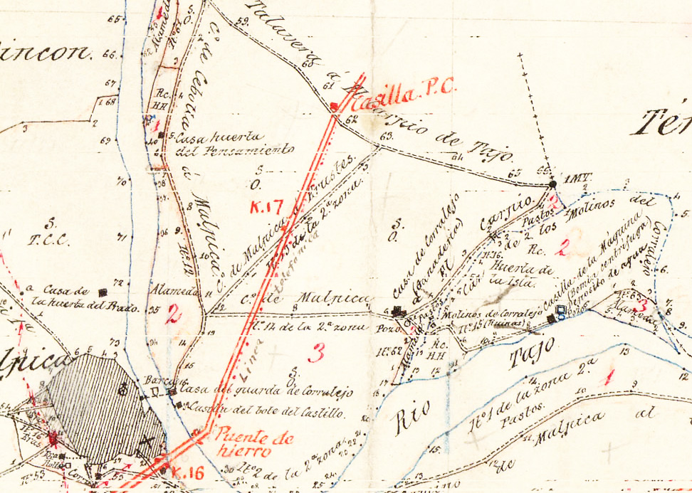 La labranza de Corralejo en un mapa topográfico del IGE en 1882