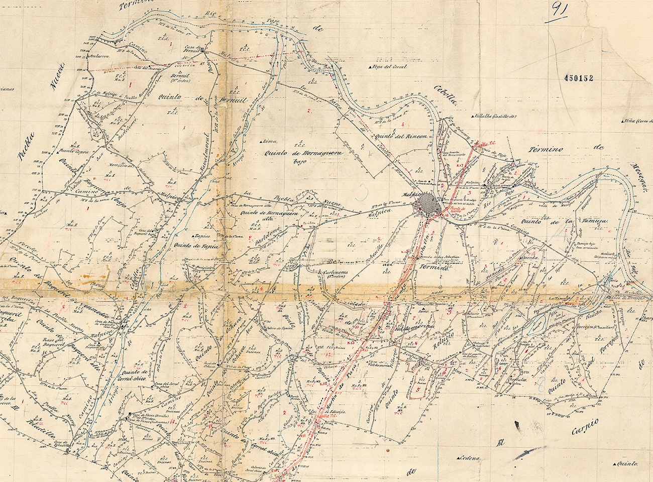 Mapa topográfico del IGE,1882, Malpica de Tajo