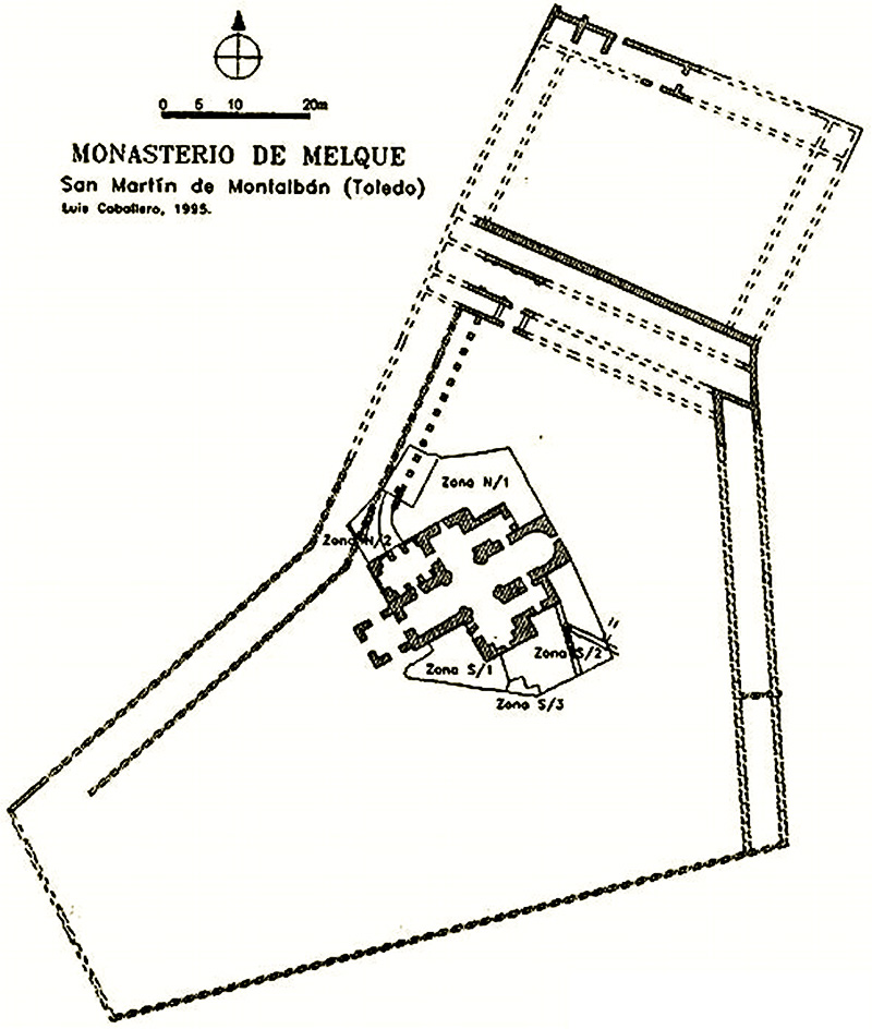 Plano del complejo de Melque eleborado por Luis Caballero 