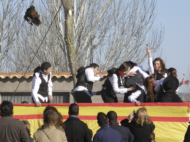 Carrera de gallos en Malpica de Tajo. Quintos 2012