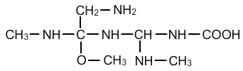Ácido 5-aminometil-2,4,6-triaza-3-metilamino-5-metoxiheptanoico