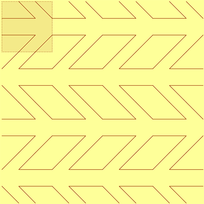 Mosaico obtenido mediante giros y traslaciones del motivo base (21)