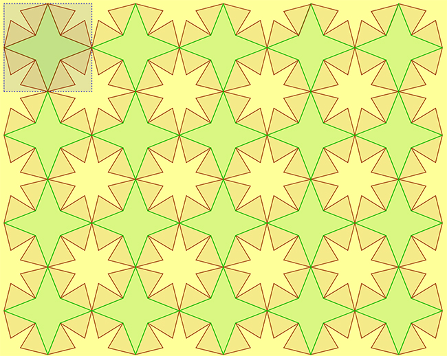 Mosaico formado por traslaciones del motivo base 26