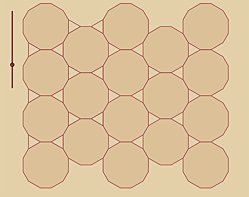 Teselación basada en el hexágono recortando vértices