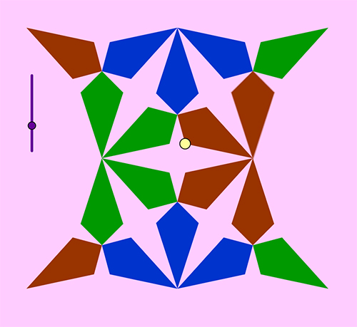 Mosaico dejando huecos basado en el triángulo equilátero