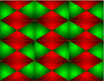 Ejemplo de mosaico del grupo de simetría cmm
