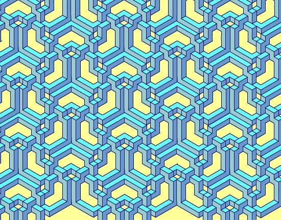 Mosaico en perspectiva isométrica formando tuberías 