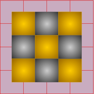 Mosaico dual con cuadrados