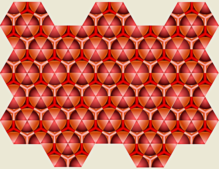 Mosaico regular a base de hexágonos