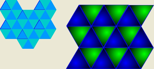 Mosaico regular a base de triángulos equiláteros