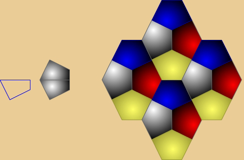 Mosaico pentagonal partiendo el cuadrado