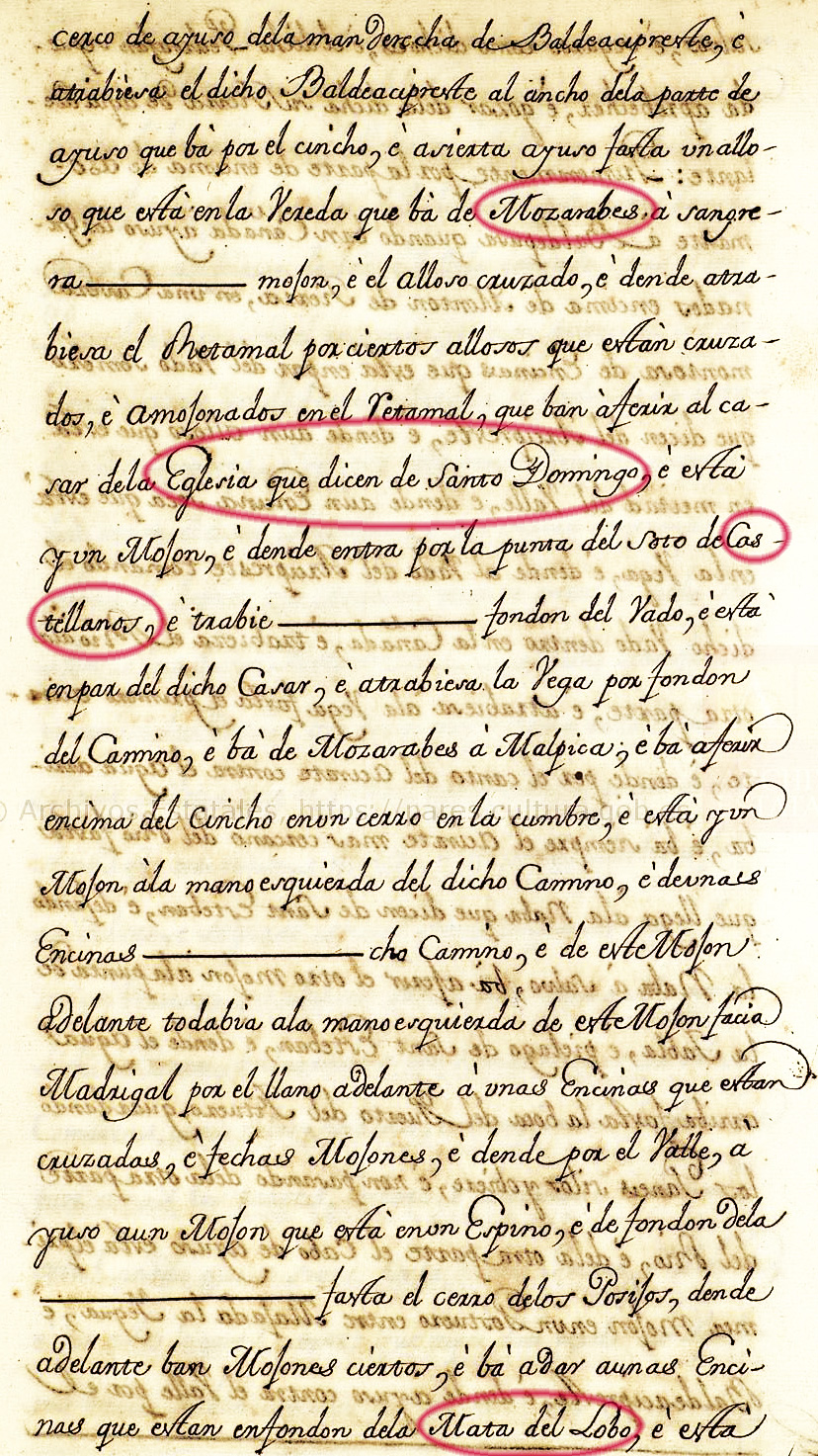 Descripción de 1392 de los apeos, límites y mojones de la cañada de Valdepusa 2 Descripción de 1392 de los apeos, límites y mojones de la cañada de Valdepusa 2