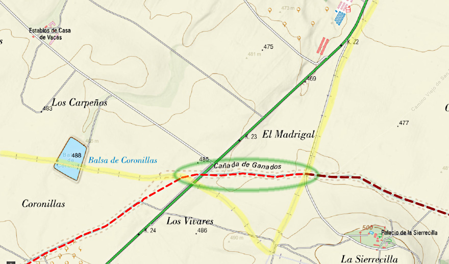 Tramo de la cañada de ganado dentro de los límites del término municipal de Malpica de Tajo Tramo de la cañada de ganado dentro de los límites del término municipal de Malpica de Tajo