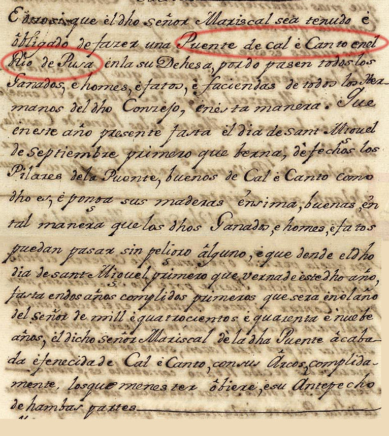 Acuerdo de las fechas y estructura de construcción del puente sobre el Pusa en el convenio de 1447 Acuerdo de las fechas y estructura de construcción del puente sobre el Pusa en el convenio de 1447