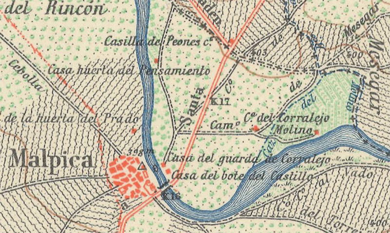 La labranza de Corralejo en un mapa topográfico del IGE en 1945