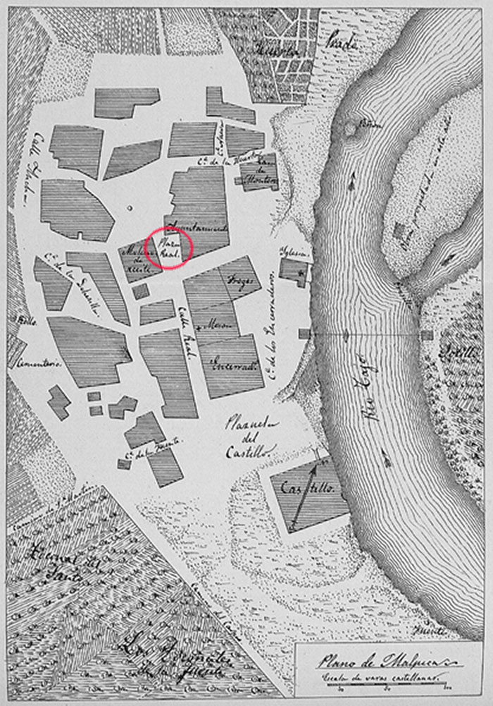 Mapa confeccionado por Fermín Caballero en 1825