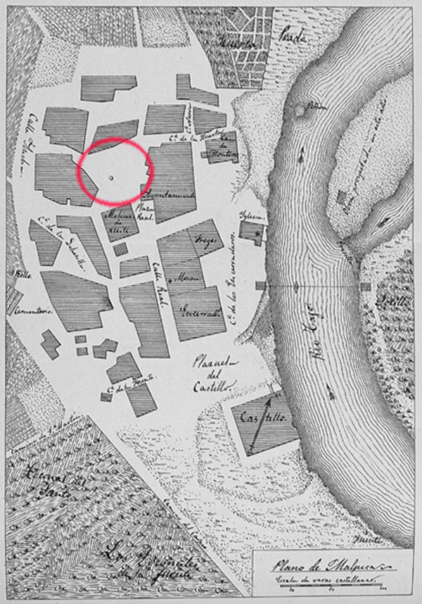 Mapa confeccionado por Fermín Caballero en 1825