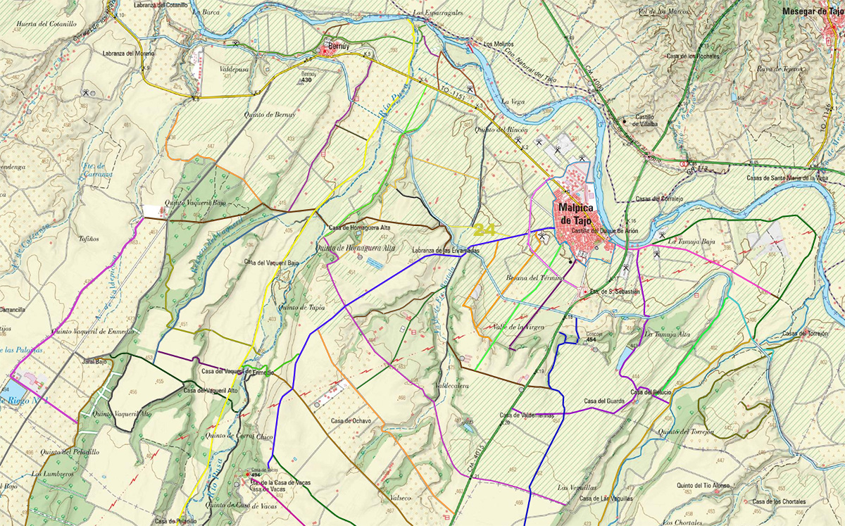 Mapa de caminos Malpica de Tajo
