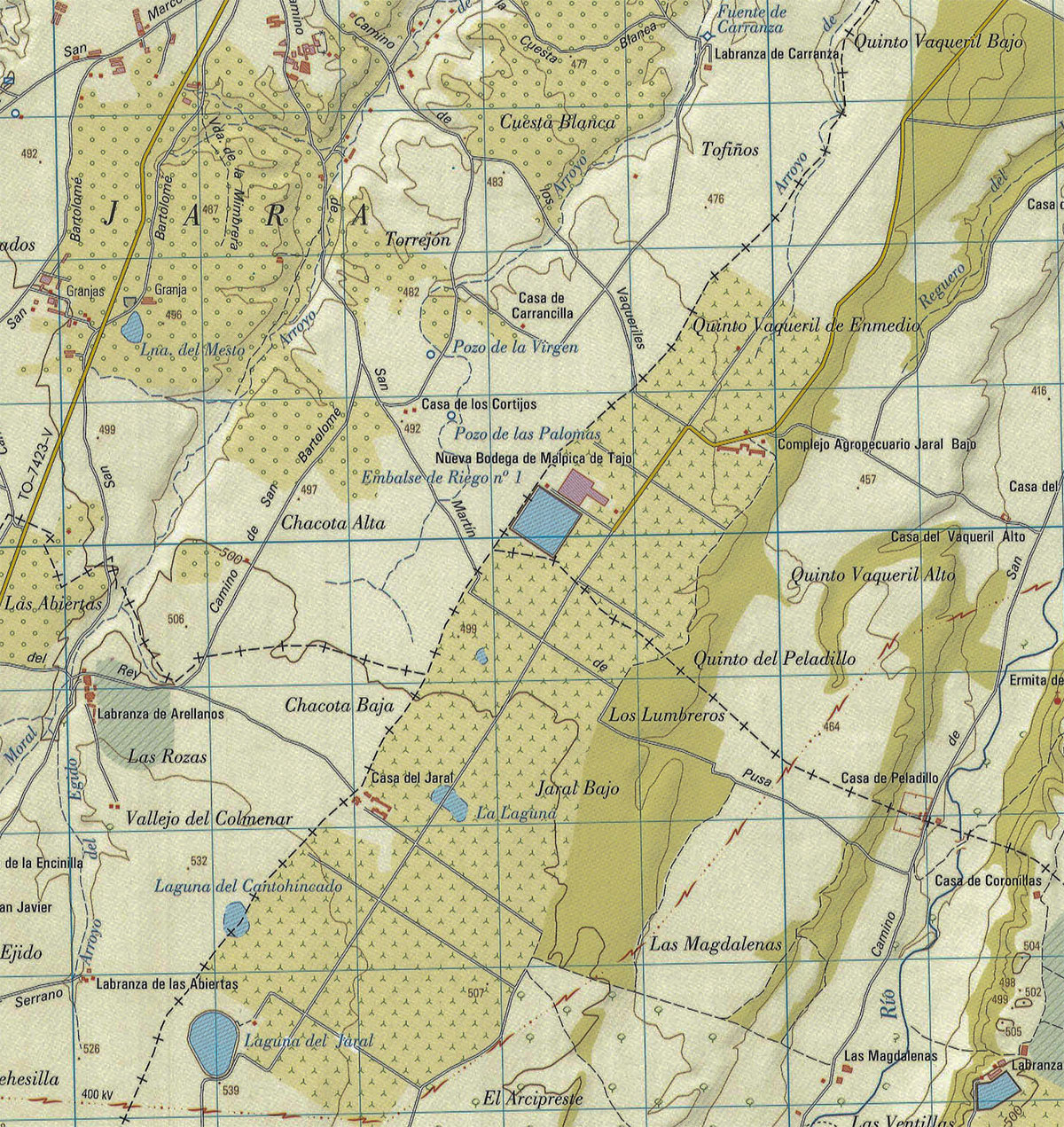 Mapa sobre el término de Malpica de Tajo del Instituto Geográfico y Estadístico (IGE) publicado en 2003