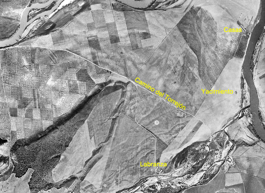 Fotos aéreas de 1956 y 1957 de las Tamujas, Malpica de Tajo