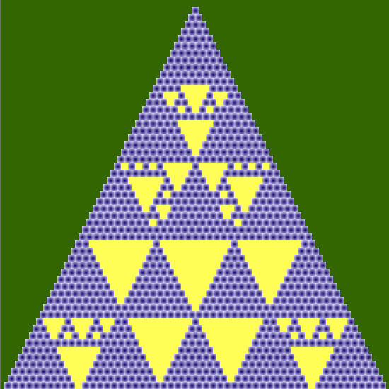 Patrón de Sierpinski en triángulo de Pascal módulo 22