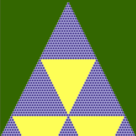 Fractal de Sierpinski en triángulo de Pascal módulo 23