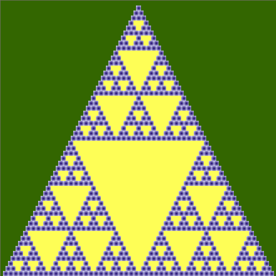 Triángulo de pascal y fractal de Sierpinski (mod3)